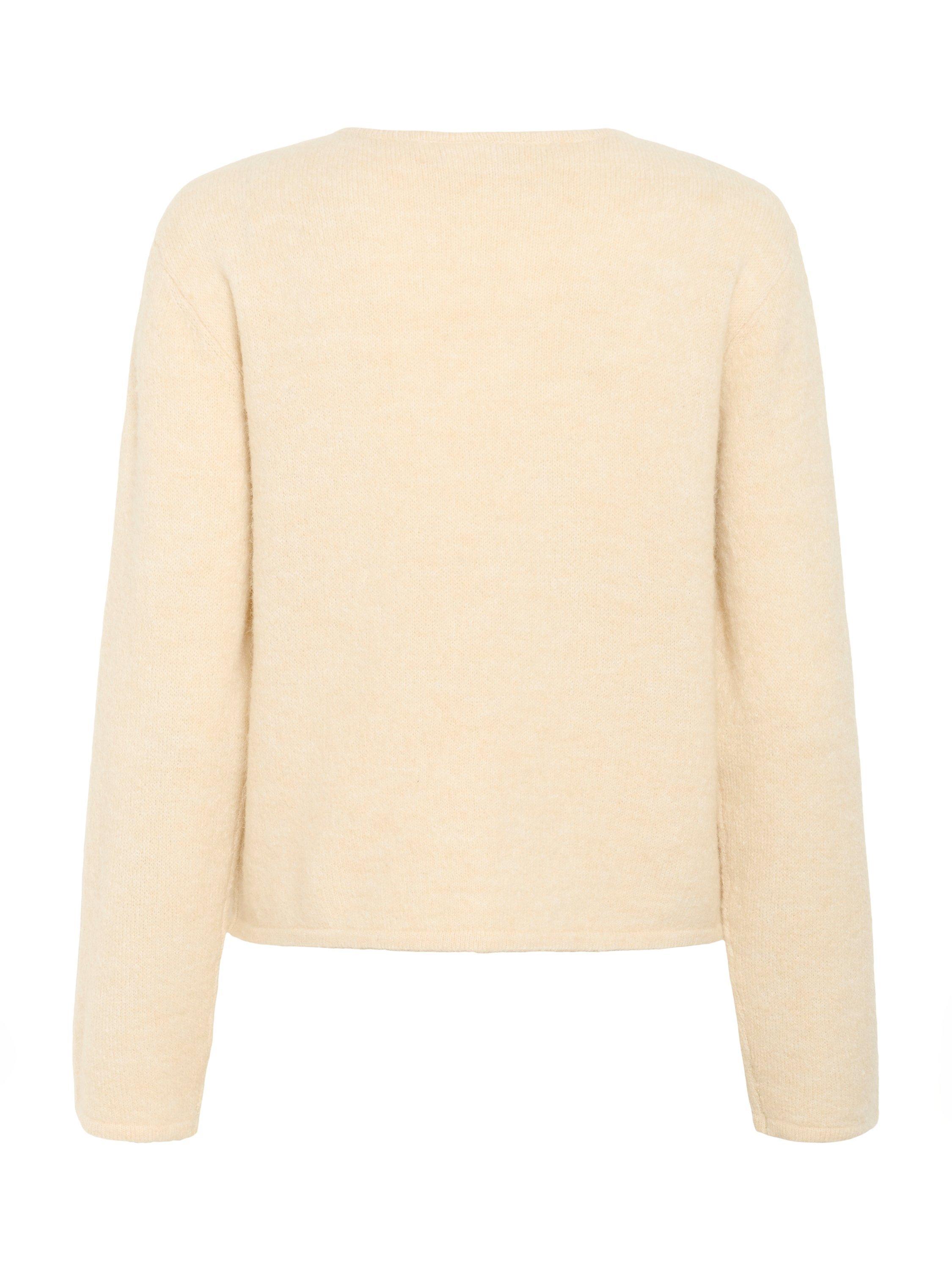 Product image 6 of 6, which shows Saint Tropez Larna Wool Blend Round Neck Cardigan, Fog, XS