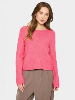 Saint Tropez Larna Wool Blend Round Neck Cardigan, Fruit Dove