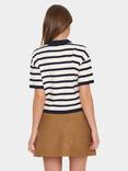 Saint Tropez Likam Short Sleeve Stripe Polo Cardigan