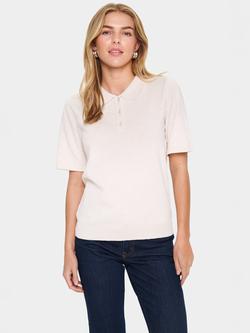 Saint Tropez MilaSZ Short Sleeve Polo SS Mixed Blend Pullover, Beige