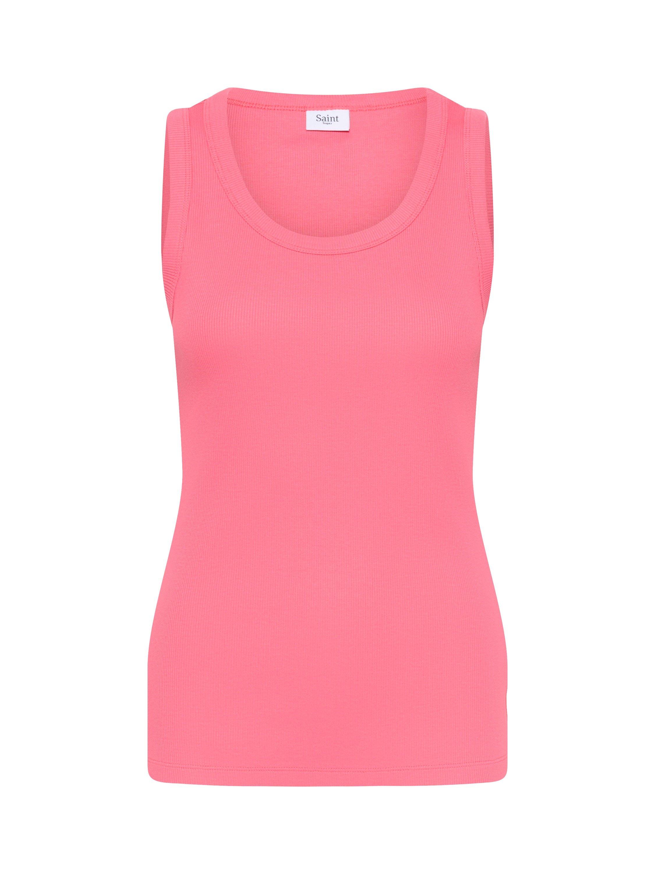 Product image 4 of 5, which shows Saint Tropez Aster Organic Cotton Rich Tank Top, Mid Pink, XS