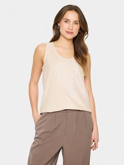 Saint Tropez EvySZ Scoop Neck Mixed Blend Vest Top, Winter White