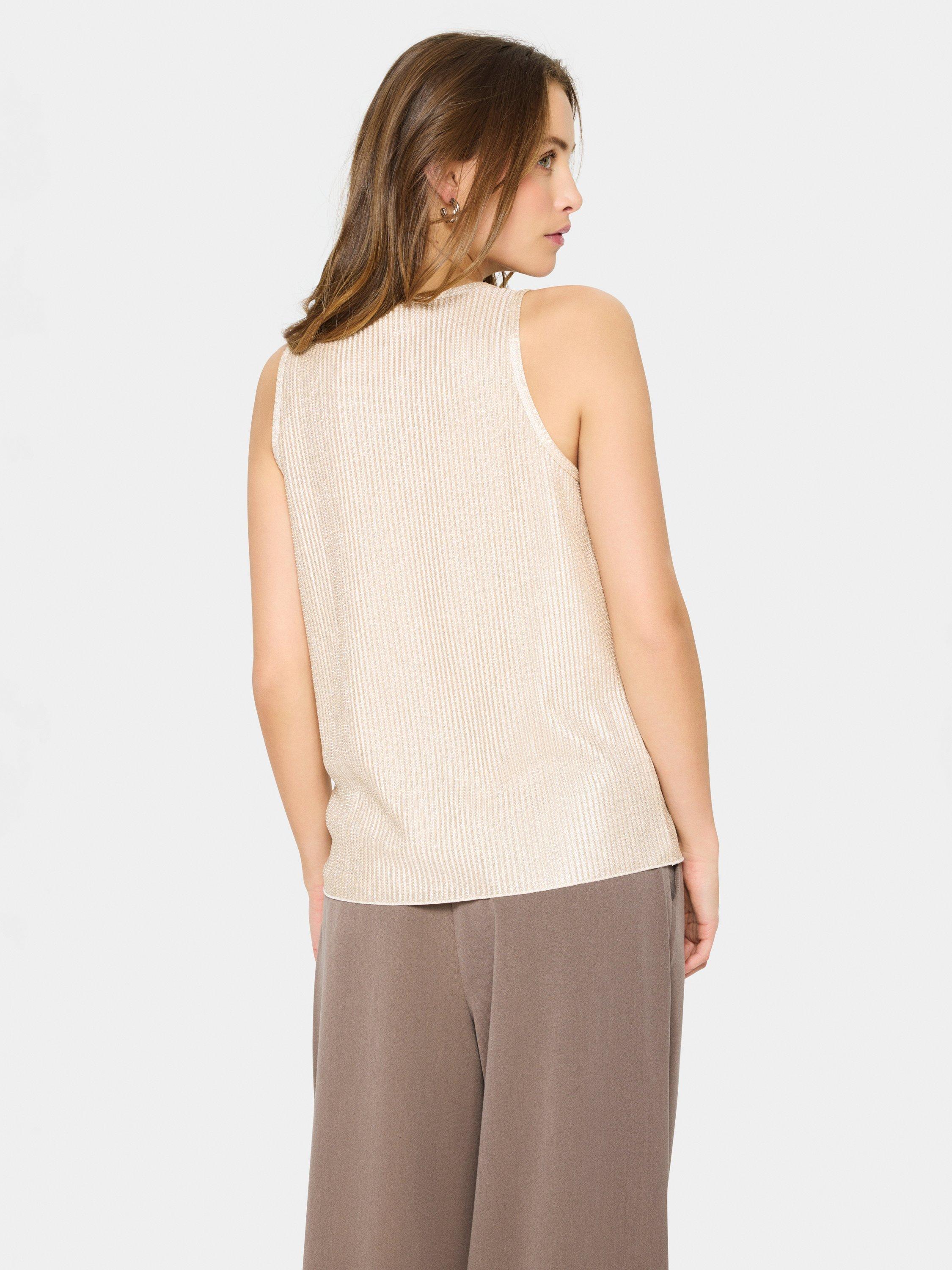 Product image 2 of 6, which shows Saint Tropez EvySZ Scoop Neck Mixed Blend Vest Top, Winter White, XS
