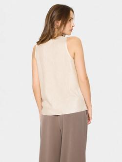 Saint Tropez EvySZ Scoop Neck Mixed Blend Vest Top - view 2, Winter White
