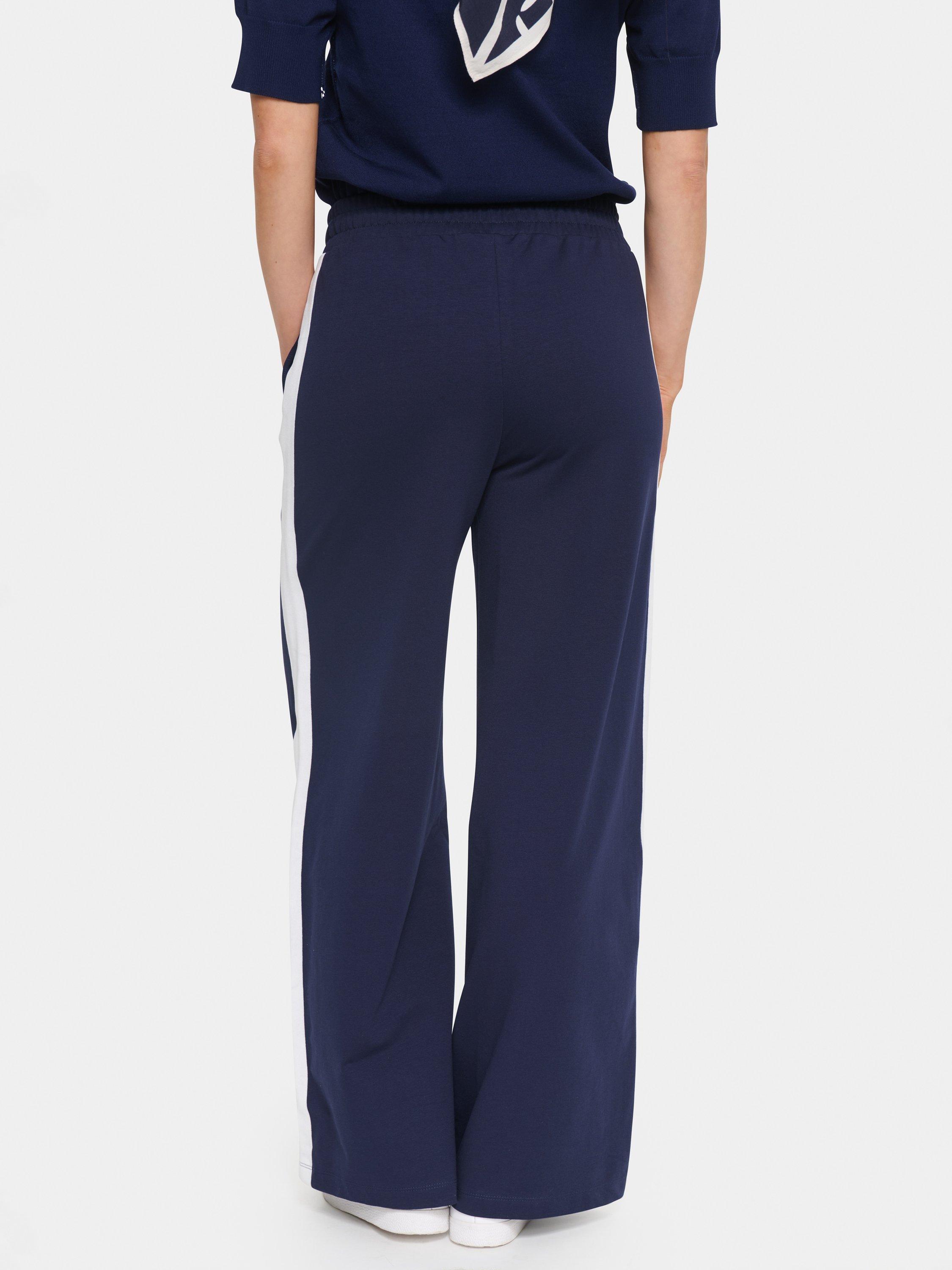 Product image 2 of 6, which shows Saint Tropez  OsakaSZ Side Striped Cotton Blend Trousers, Blue/Multi, XS