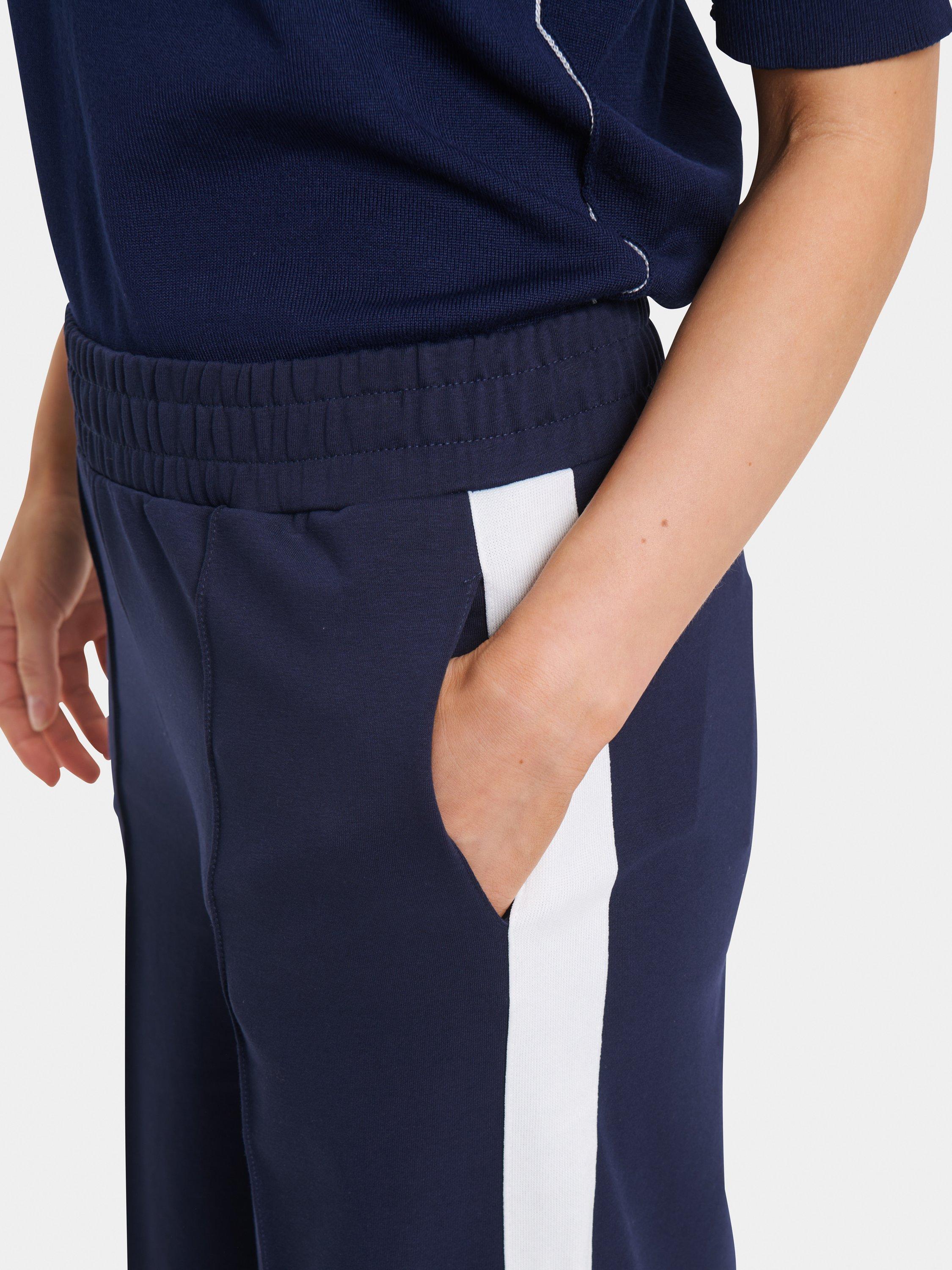 Product image 4 of 6, which shows Saint Tropez  OsakaSZ Side Striped Cotton Blend Trousers, Blue/Multi, XS
