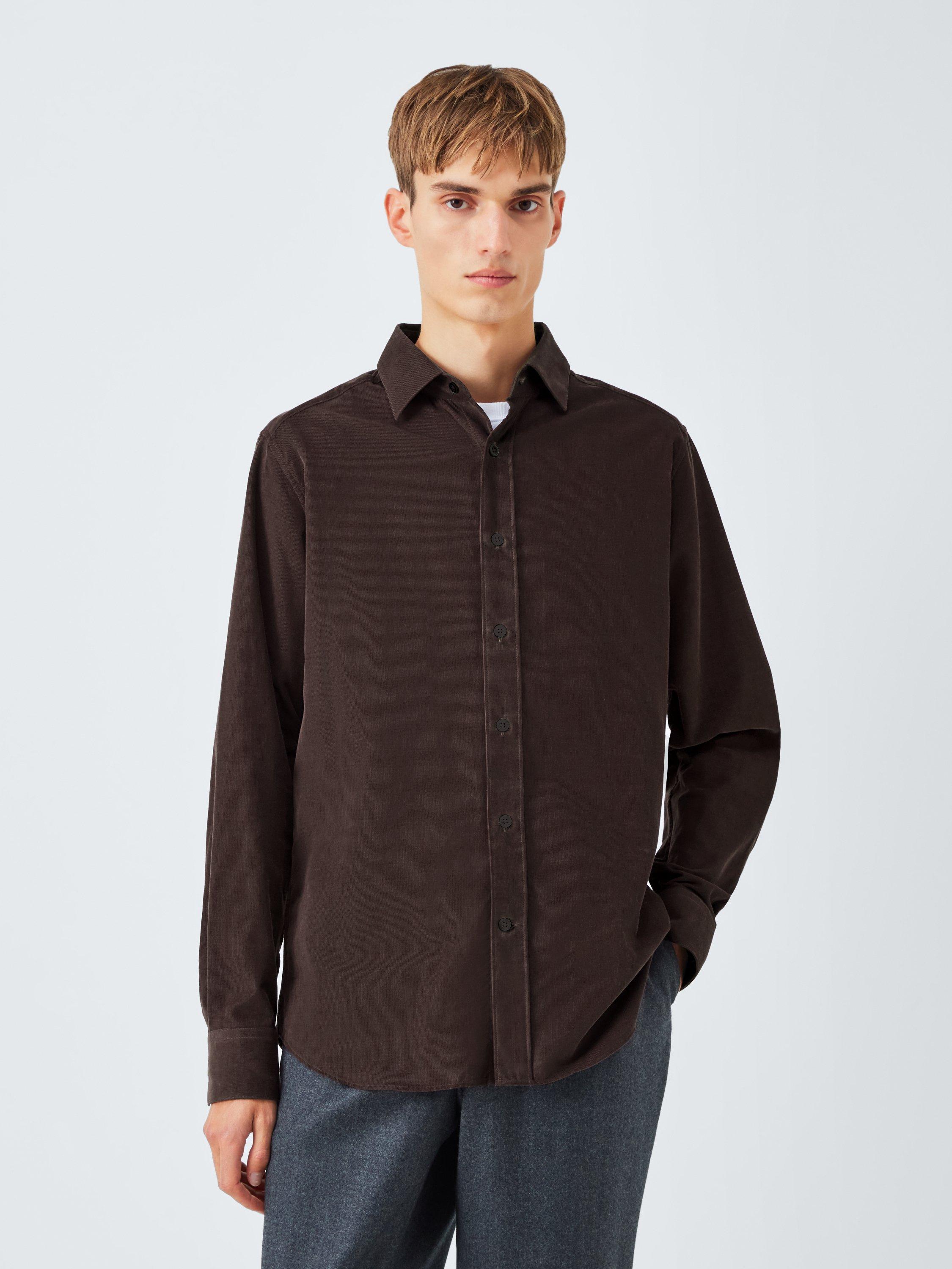 Product image 1 of 6, which shows John Lewis J. Lewis The Needlecord Shirt, Brown, S