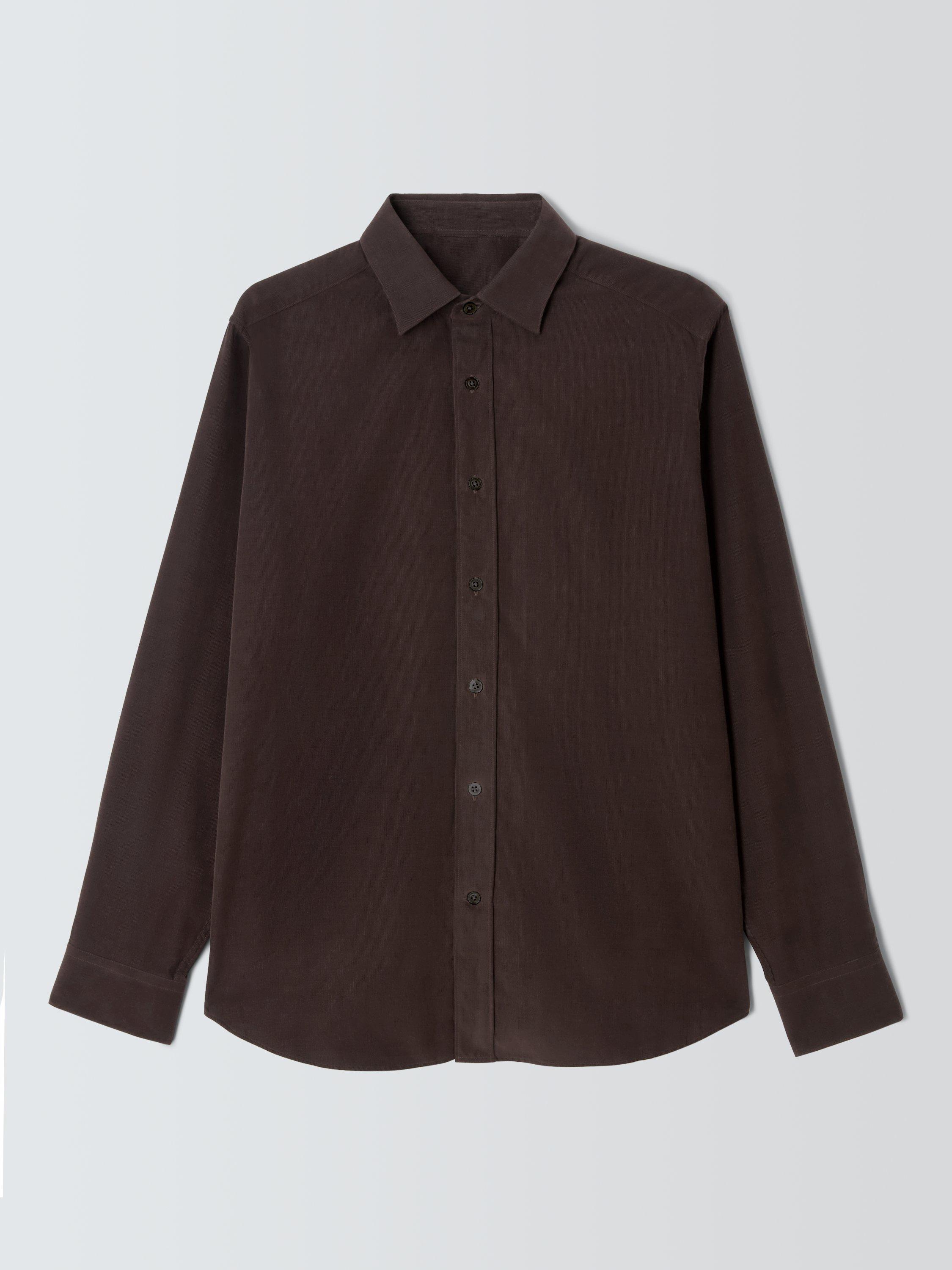 Product image 4 of 6, which shows John Lewis J. Lewis The Needlecord Shirt, Brown, S