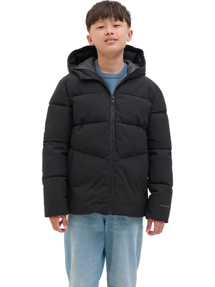 Jack & Jones Kids' Global Hooded Puffer Jacket - view 2, Black