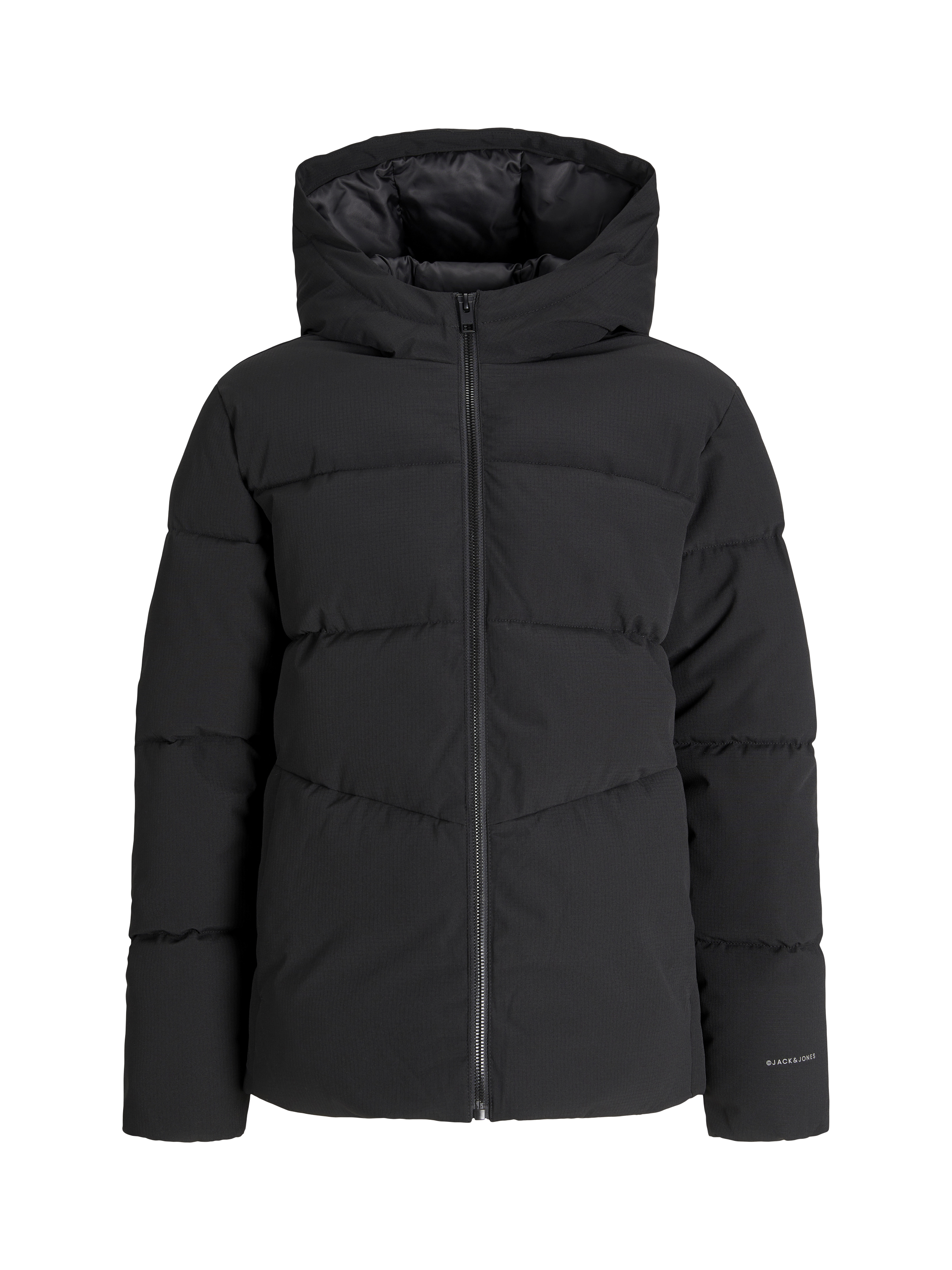 Product image 7 of 7, which shows Jack & Jones Kids' Global Hooded Puffer Jacket, Black, 8 years