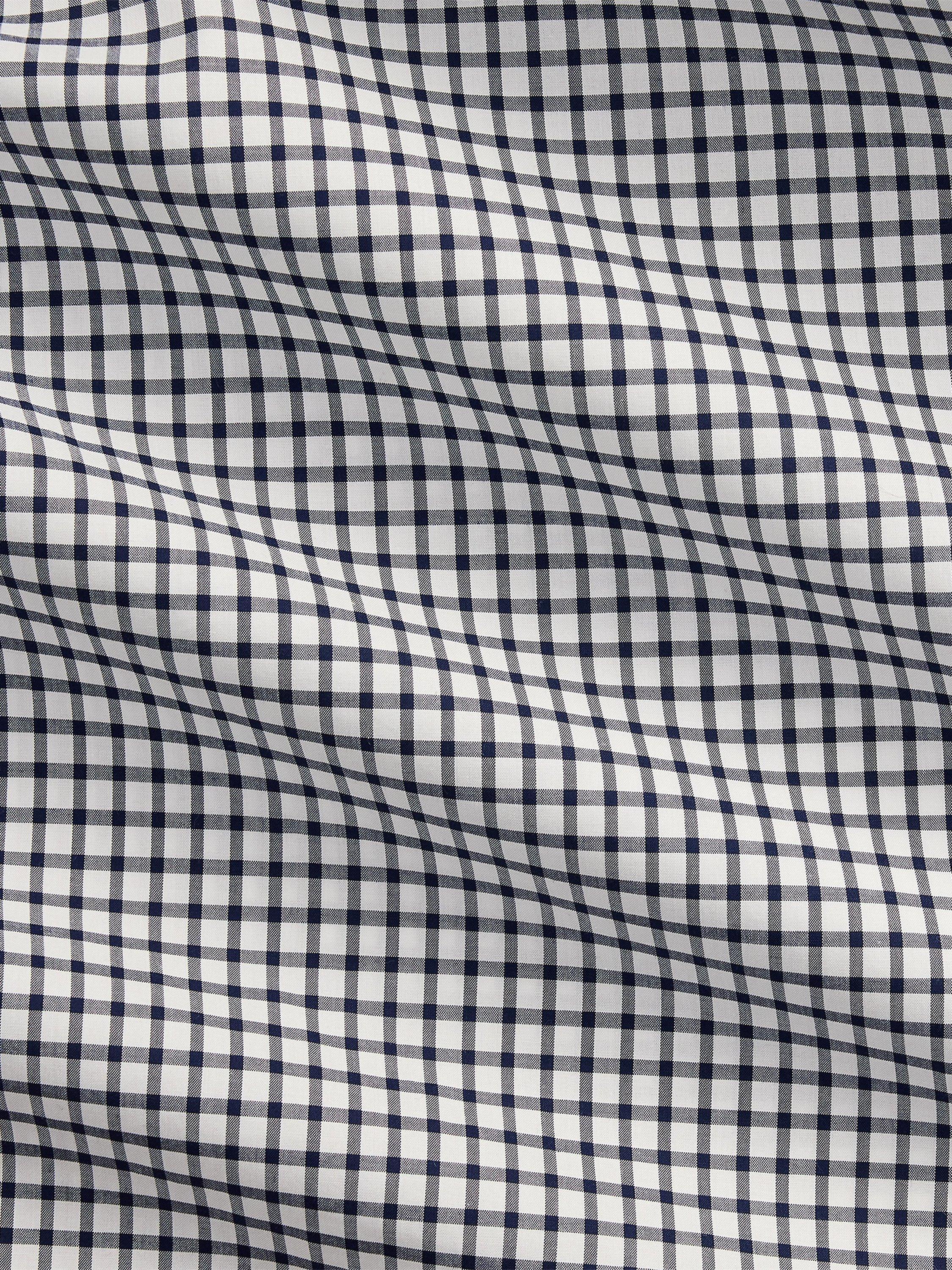 Product image 5 of 6, which shows Polo Ralph Lauren Cotton Purepress Custom Slim Fit Check Shirt, Navy/White, 15.5/R