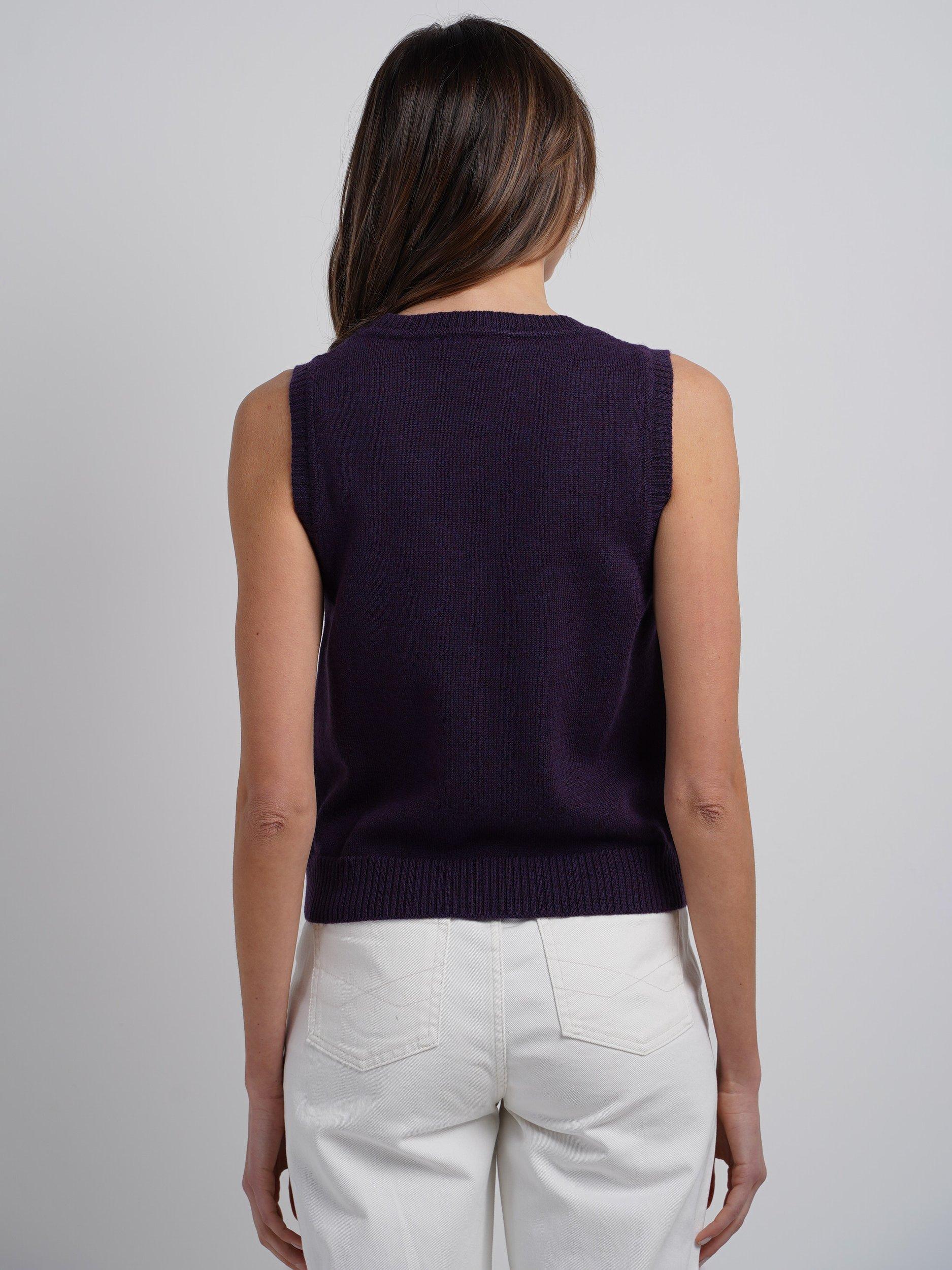 Product image 2 of 4, which shows Celtic & Co. Marnie Pure Merino Wool Tank Top, Smoked Grape, 8