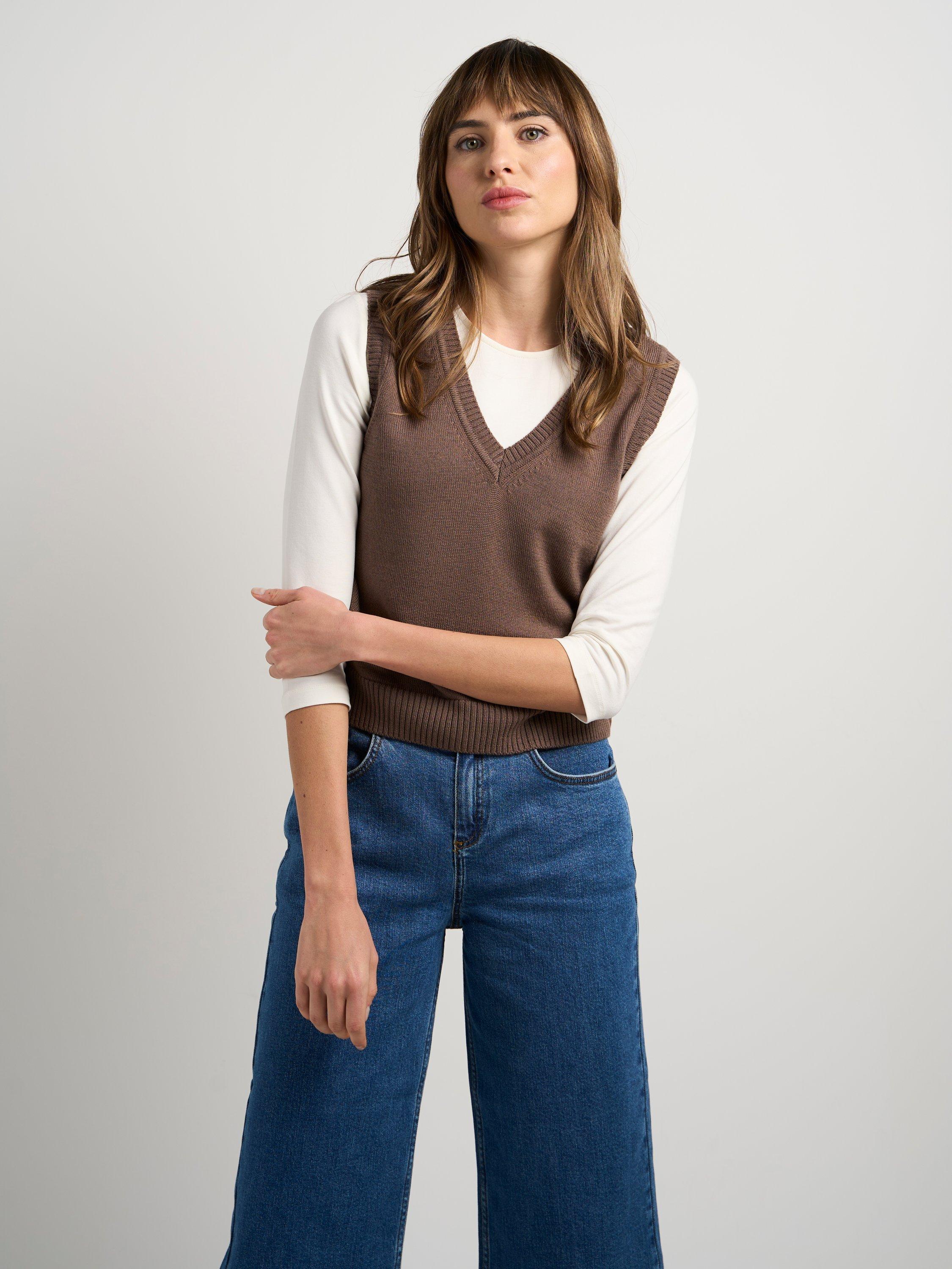 Product image 1 of 2, which shows Celtic & Co. Marnie Pure Merino Wool Tank Top, Taupe, 10