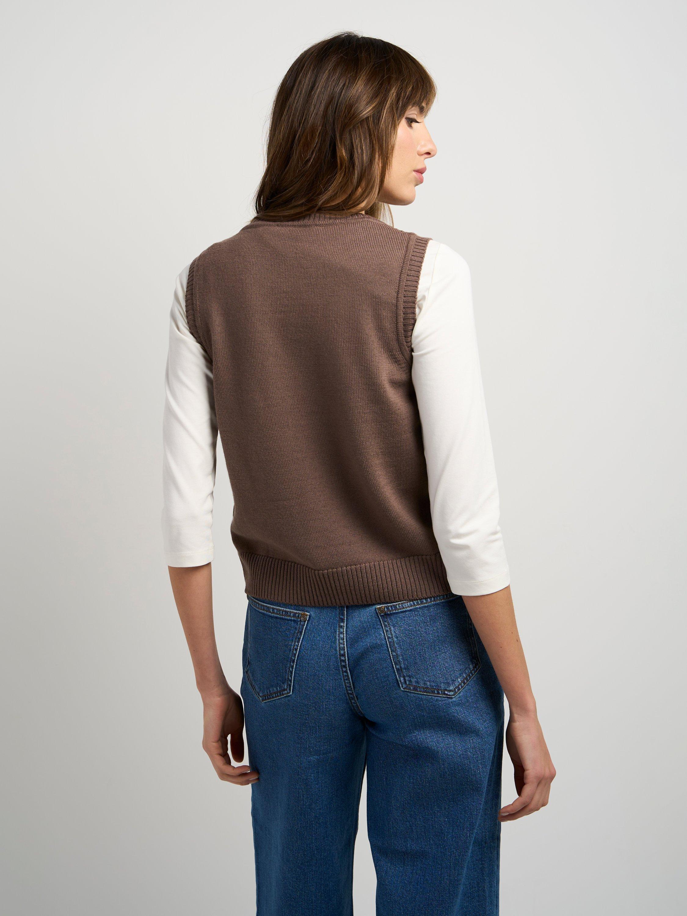Product image 2 of 2, which shows Celtic & Co. Marnie Pure Merino Wool Tank Top, Taupe, 10