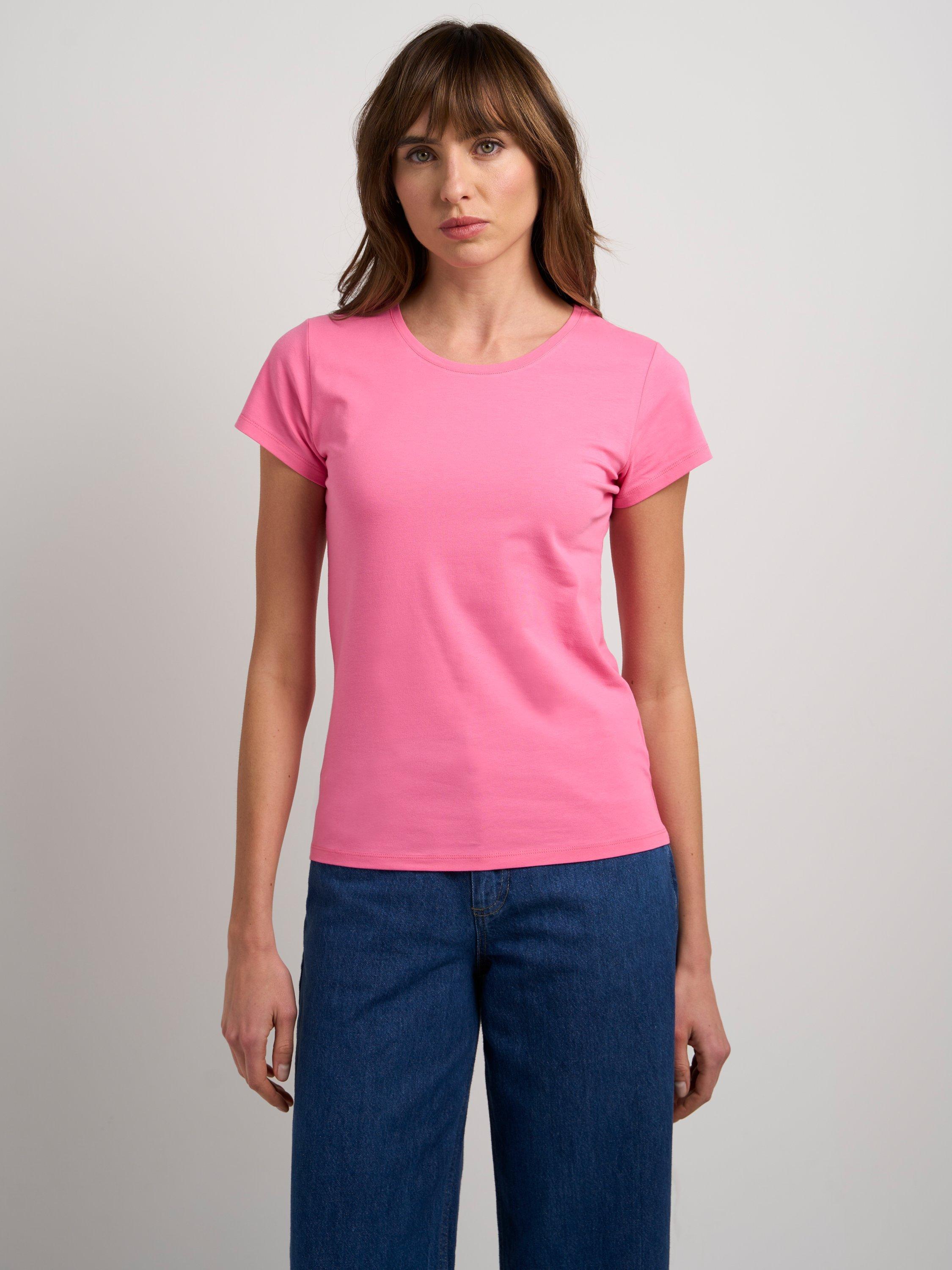Product image 3 of 3, which shows Celtic & Co. Cotton Blend Round Neck T-Shirt, Shocking Pink, 8