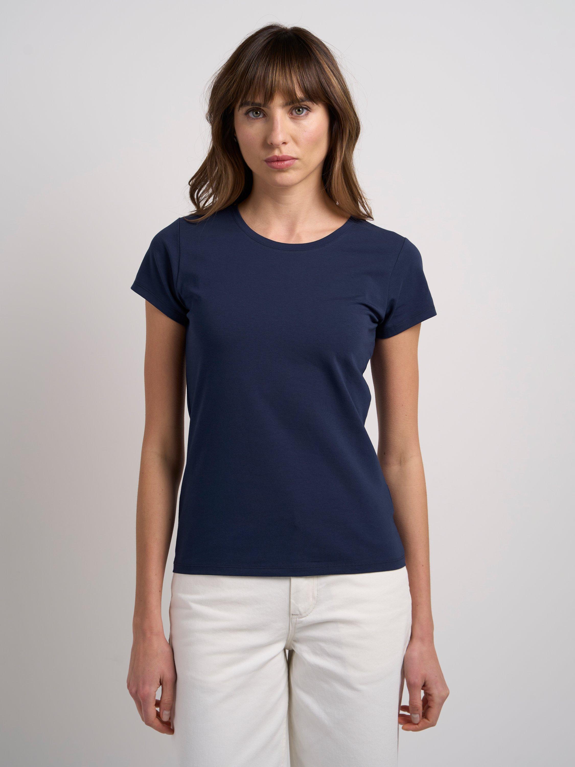 Product image 1 of 3, which shows Celtic & Co. Cotton Blend Round Neck T-Shirt, Blue Navy, 8
