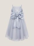 Monsoon Kids' Sleeveless Pearl Bow Tulle Dress, Blue