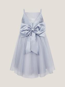 Monsoon Kids' Sleeveless Pearl Bow Tulle Dress - view 2, Blue