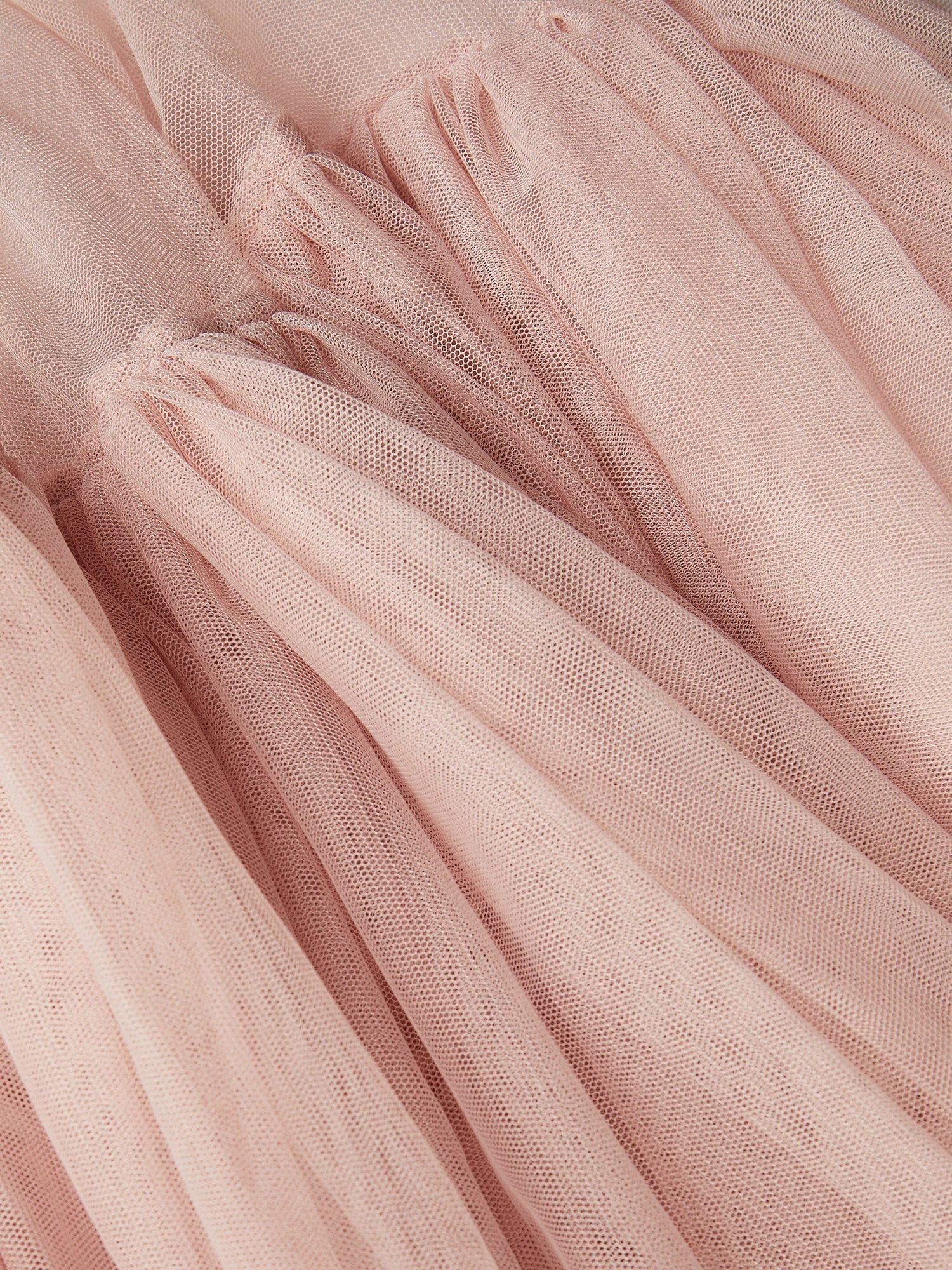 Product image 3 of 3, which shows Monsoon Kids' Ruby Flower Asymmetric Dress , Pink, 3 years
