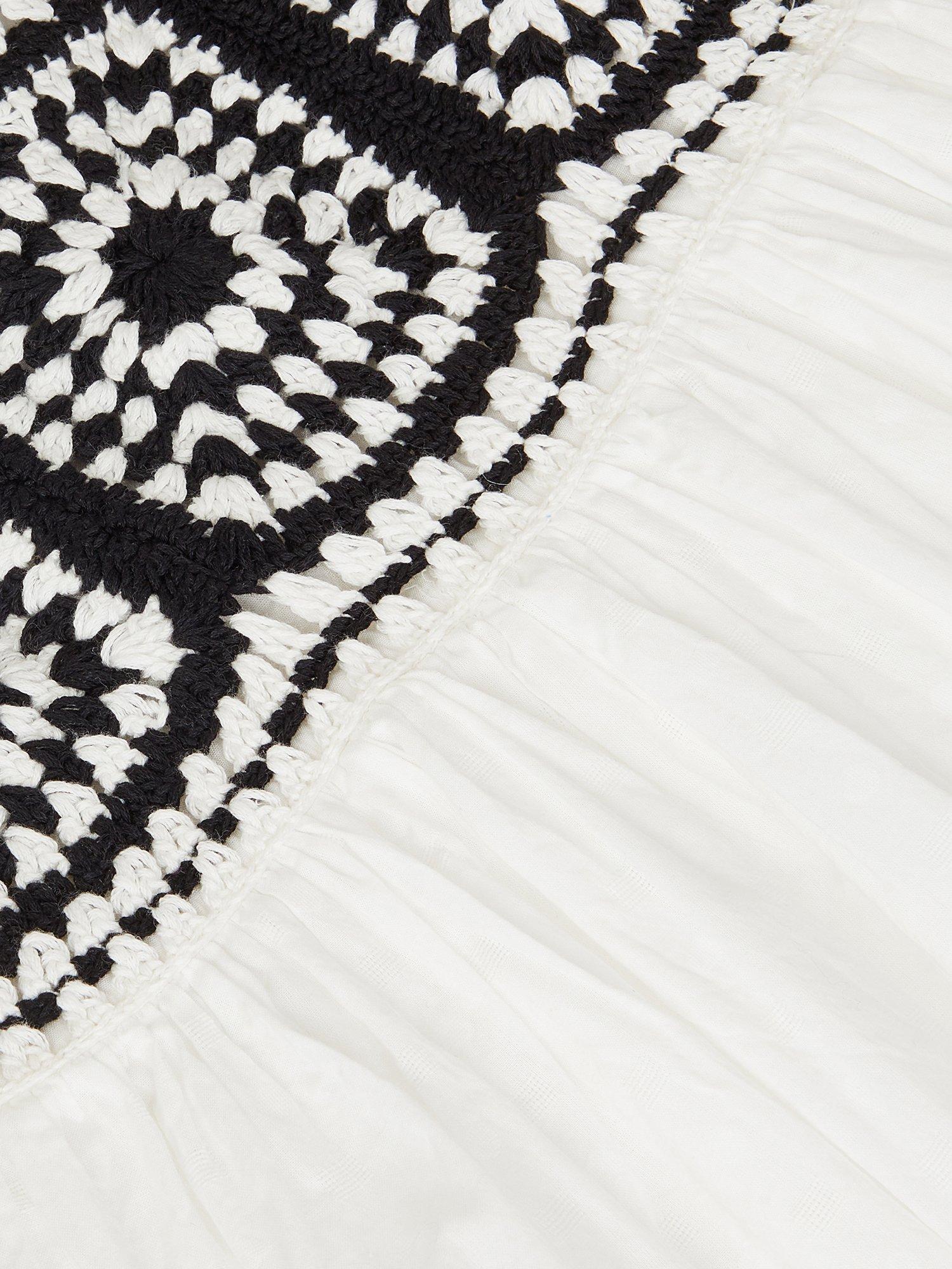 Product image 3 of 3, which shows Monsoon Kids' Cotton Sleeveless Crochet Dress, Ivory, 7-8 years