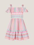 Monsoon Kids' Stripe Ruffle Dress, Multi