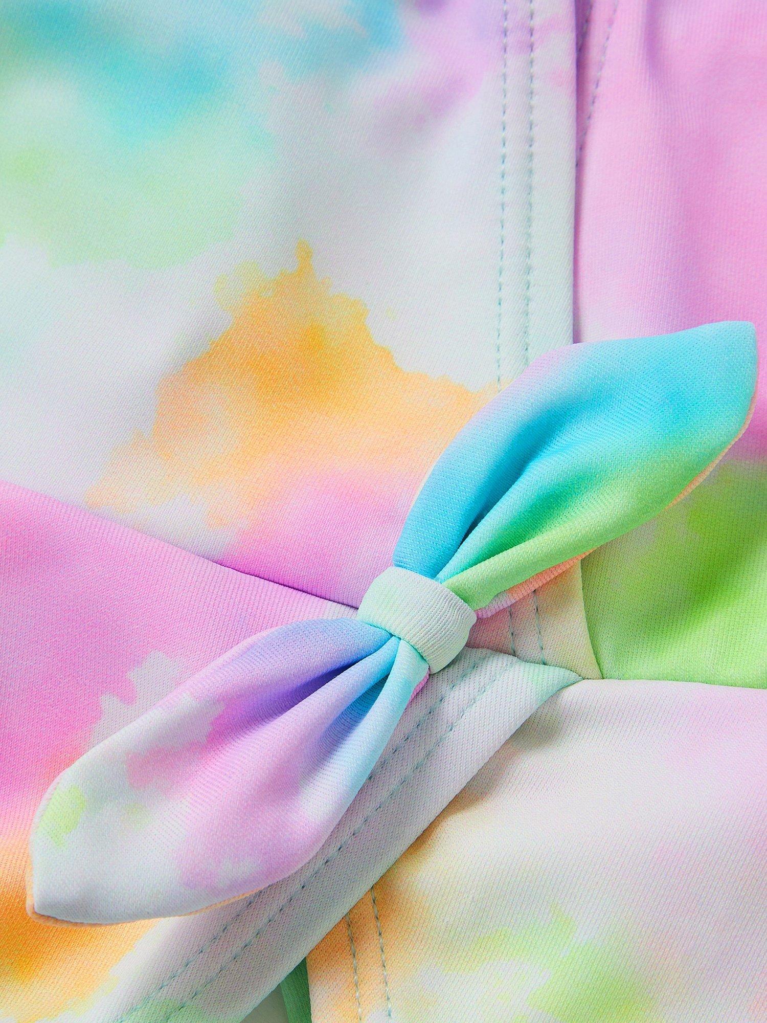 Product image 3 of 3, which shows Monsoon Kids' Jelly Haze Cut Out Bow Side Swimsuit, Multi, 3-4 years