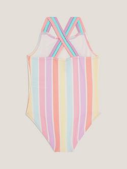 Monsoon Kids' Striped Sequin Swimsuit, Multi - view 2, Multi