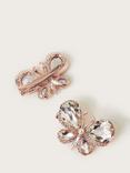 Monsoon Kids' Diamante Butterfly Hair Clips, Pack of 2, Pink