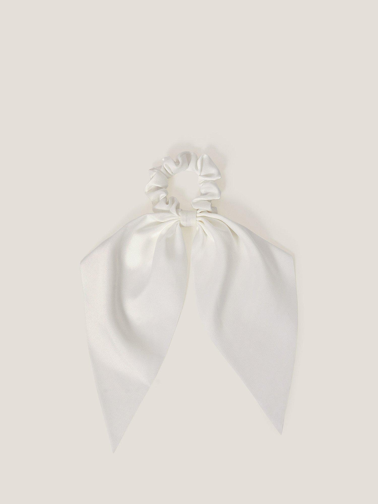 Monsoon Kids' Bridesmaid Mini Satin Scrunchie, Ivory