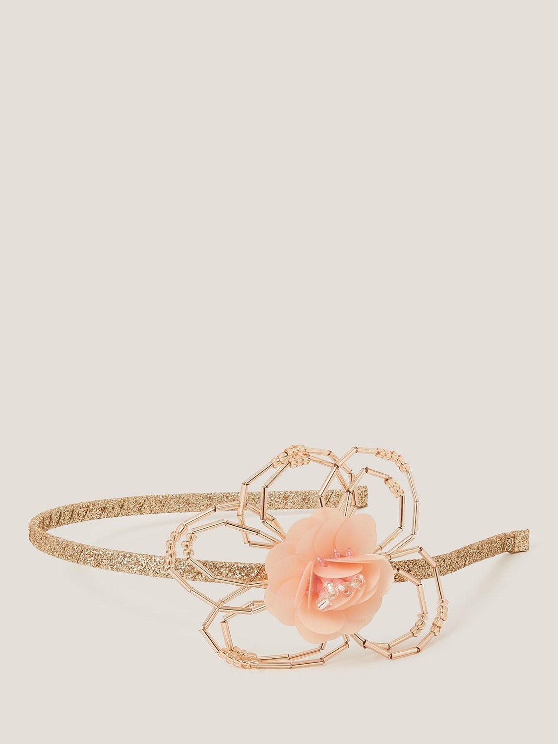 Product image 1 of 2, which shows Monsoon Kids' Floral Glitter Headband, Pink, One Size