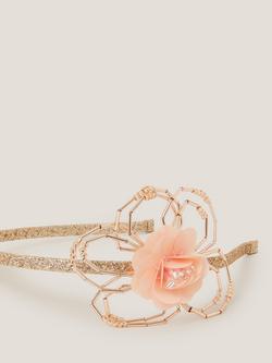 Monsoon Kids' Floral Glitter Headband, Pink - view 2, Pink
