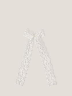 Monsoon Kids' Lace Bow Hair Clip, Ivory, Ivory