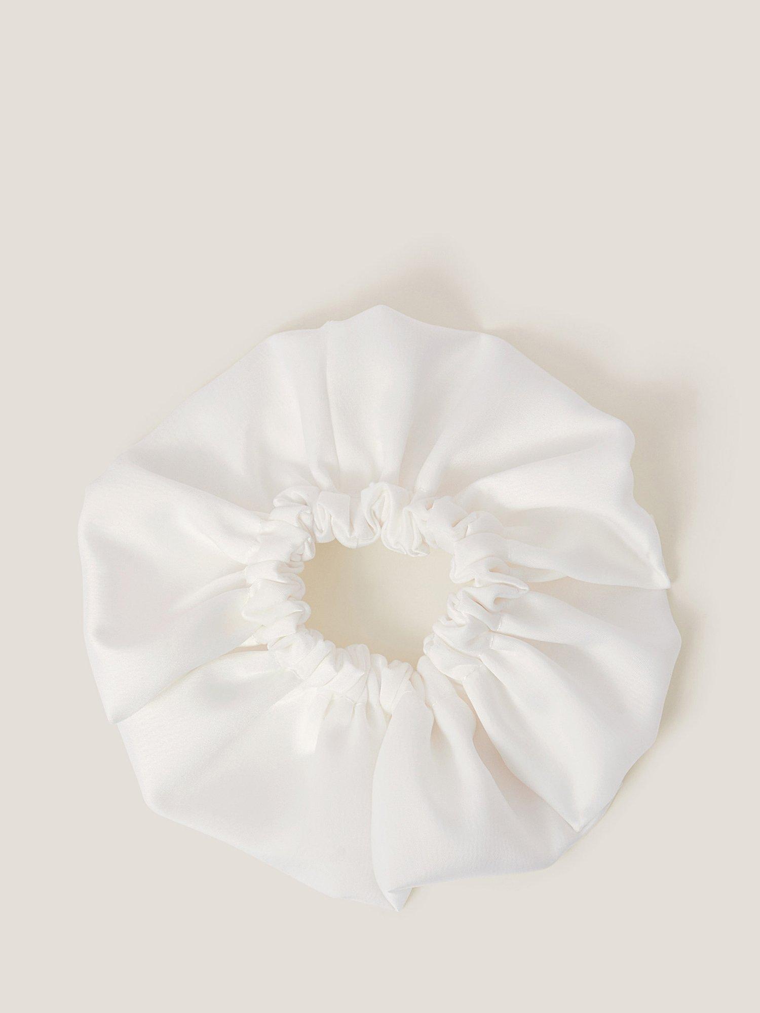 Product image 1 of 2, which shows Monsoon Kids' Satin Hair Scrunchie, Ivory, One Size