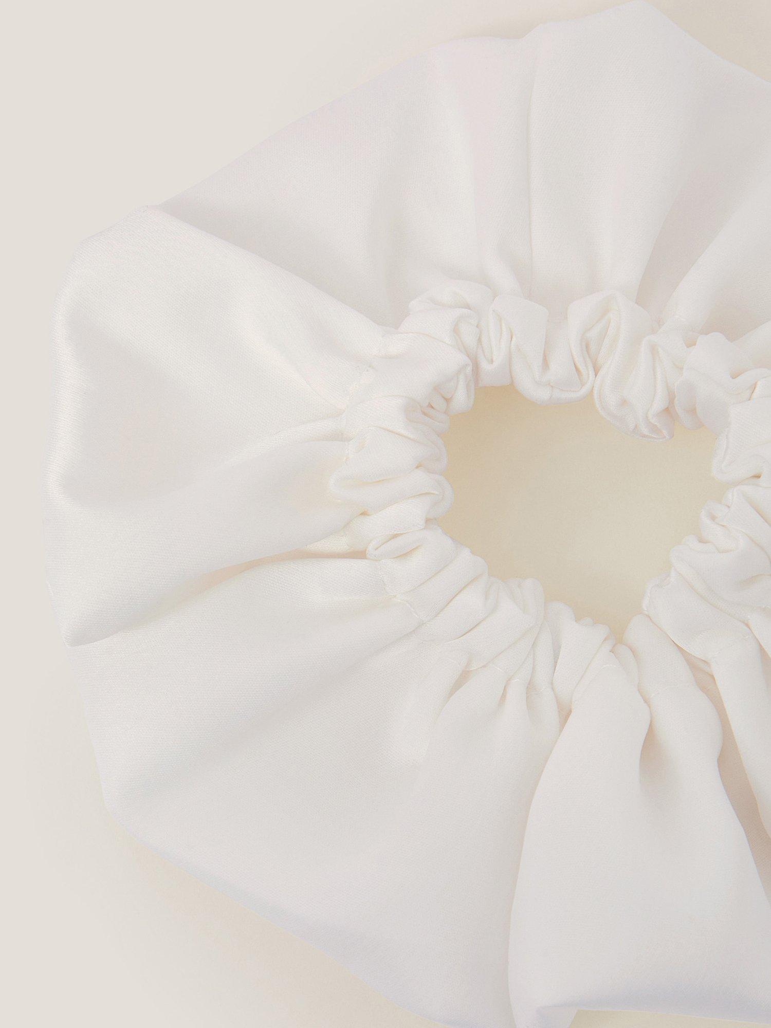 Product image 2 of 2, which shows Monsoon Kids' Satin Hair Scrunchie, Ivory, One Size