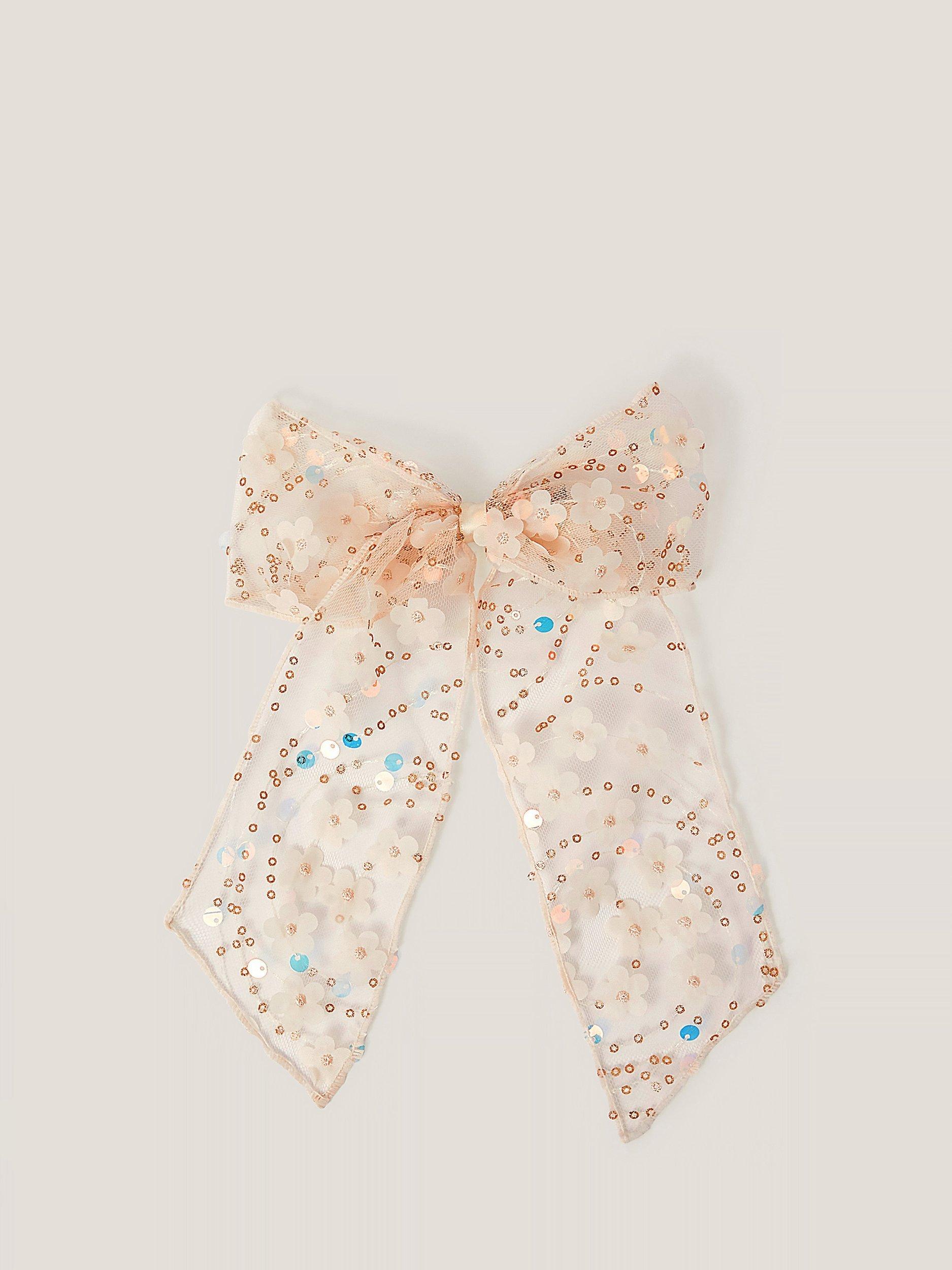Product image 1 of 3, which shows Monsoon Kids' Mesh Sequin Hair Clip, Ivory, One Size
