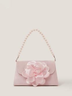 Monsoon Kids' Mini Floral Pearl Bridesmaid Bag, Pink, Pink