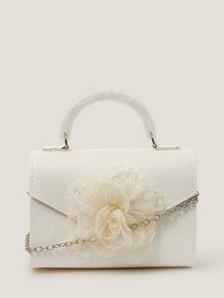 Monsoon Kids' Organza Flower Glitter Bag, Ivory, Ivory