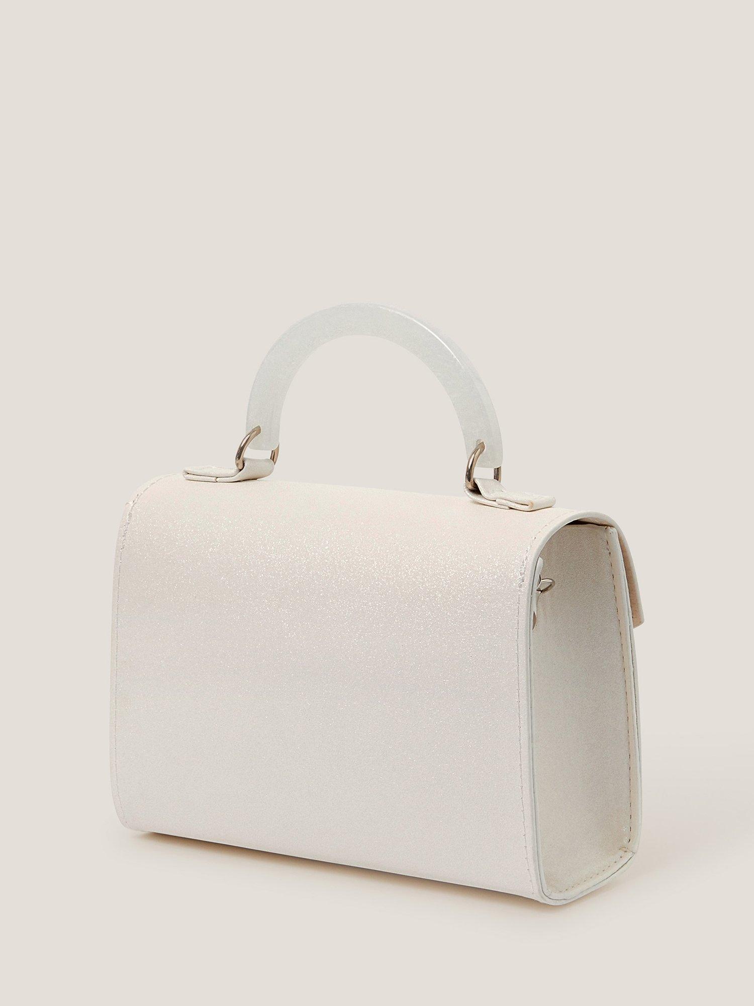 Product image 2 of 4, which shows Monsoon Kids' Organza Flower Glitter Bag, Ivory, One Size