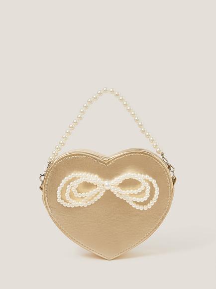 Monsoon Kids' Pearl Heart Bag, Gold, Gold