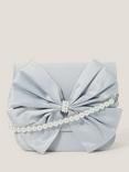 Monsoon Kids' Bridesmaid Satin Bow Mini Bag, Pale Blue