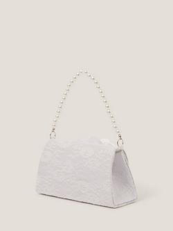 Monsoon Kids' 3D Flower Pearl and Lace Bridesmaid Bag, Ivory - view 2, Ivory