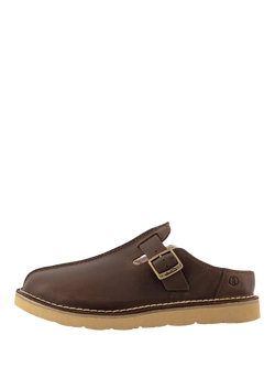 Clarks Solsbury Leather Mule Shoes, Brown - view 2, Brown