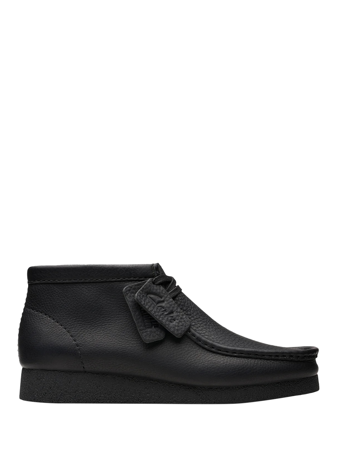 Product image 1 of 2, which shows Clarks Wallabee EVO Leather Shoes, Black, 8