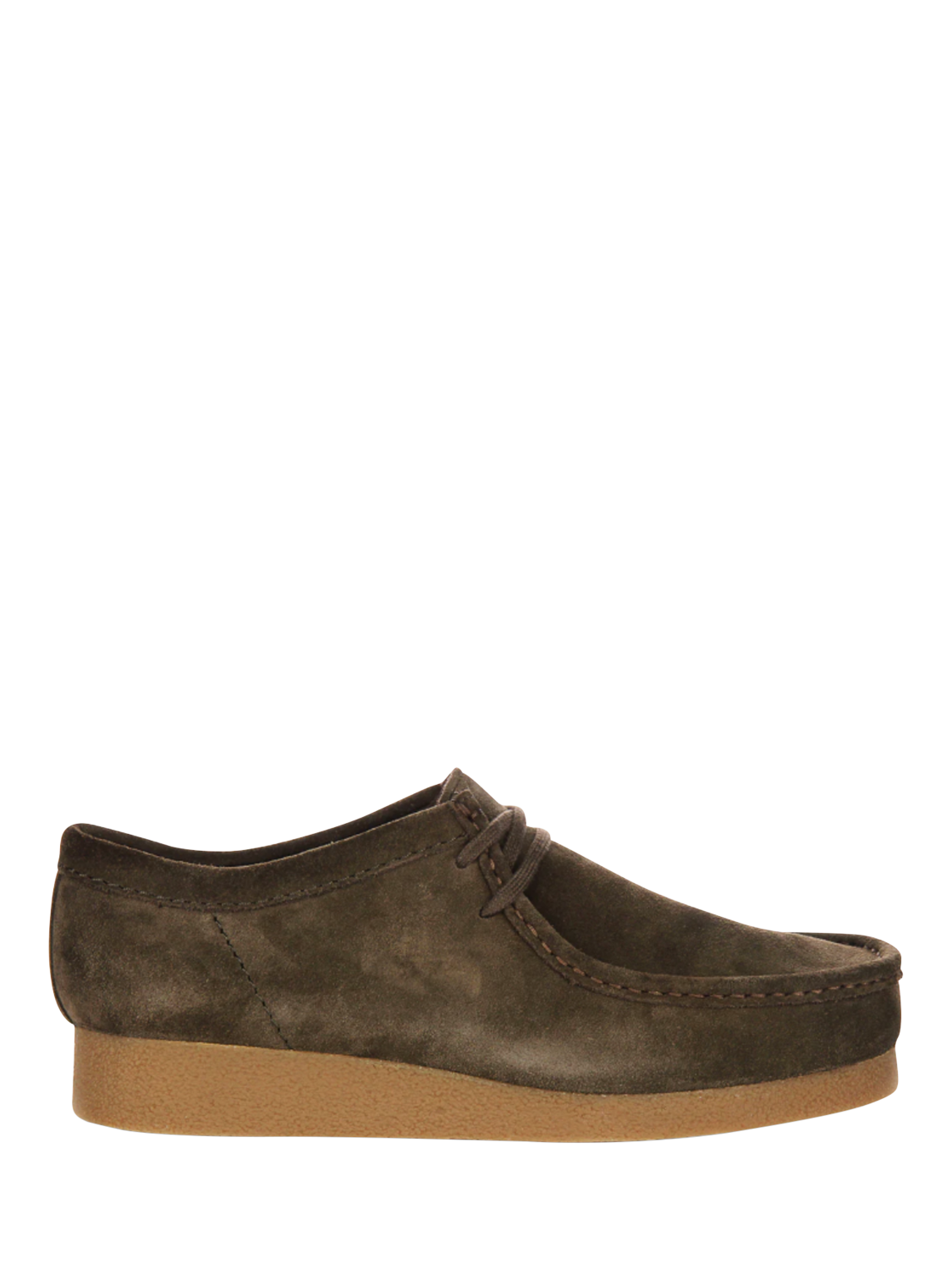 Product image 1 of 2, which shows Clarks Wallabee EVO Suede Shoes, Olive, 10