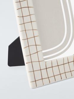 John Lewis Ceramic Check Photo Frame, Cocoa - view 2, Cocoa