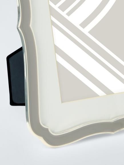 John Lewis Deco Enamel Photo Frame, Grey - view 2, Grey