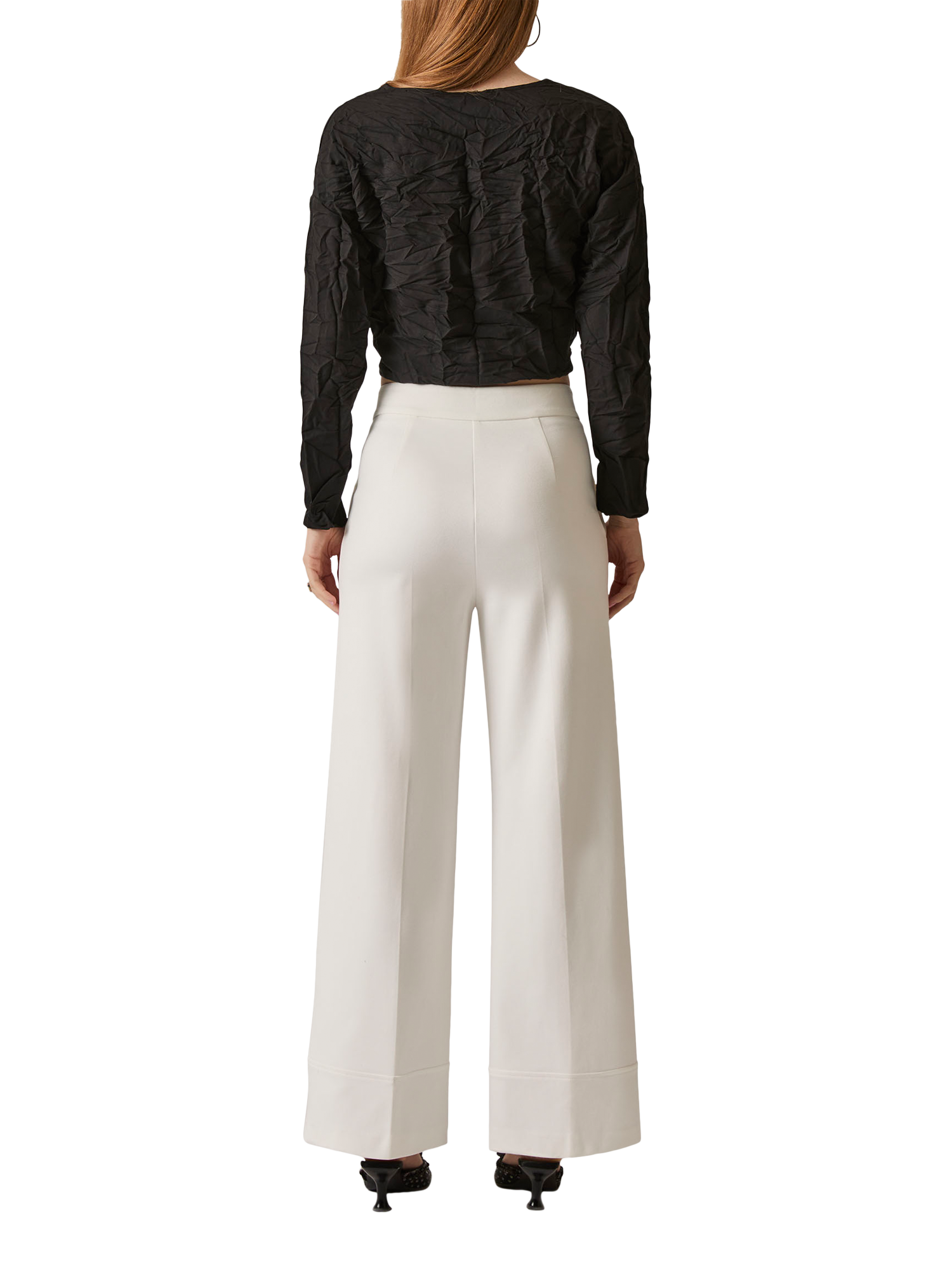 Product image 2 of 4, which shows James Lakeland High Waist Tailored Trousers, White, 8