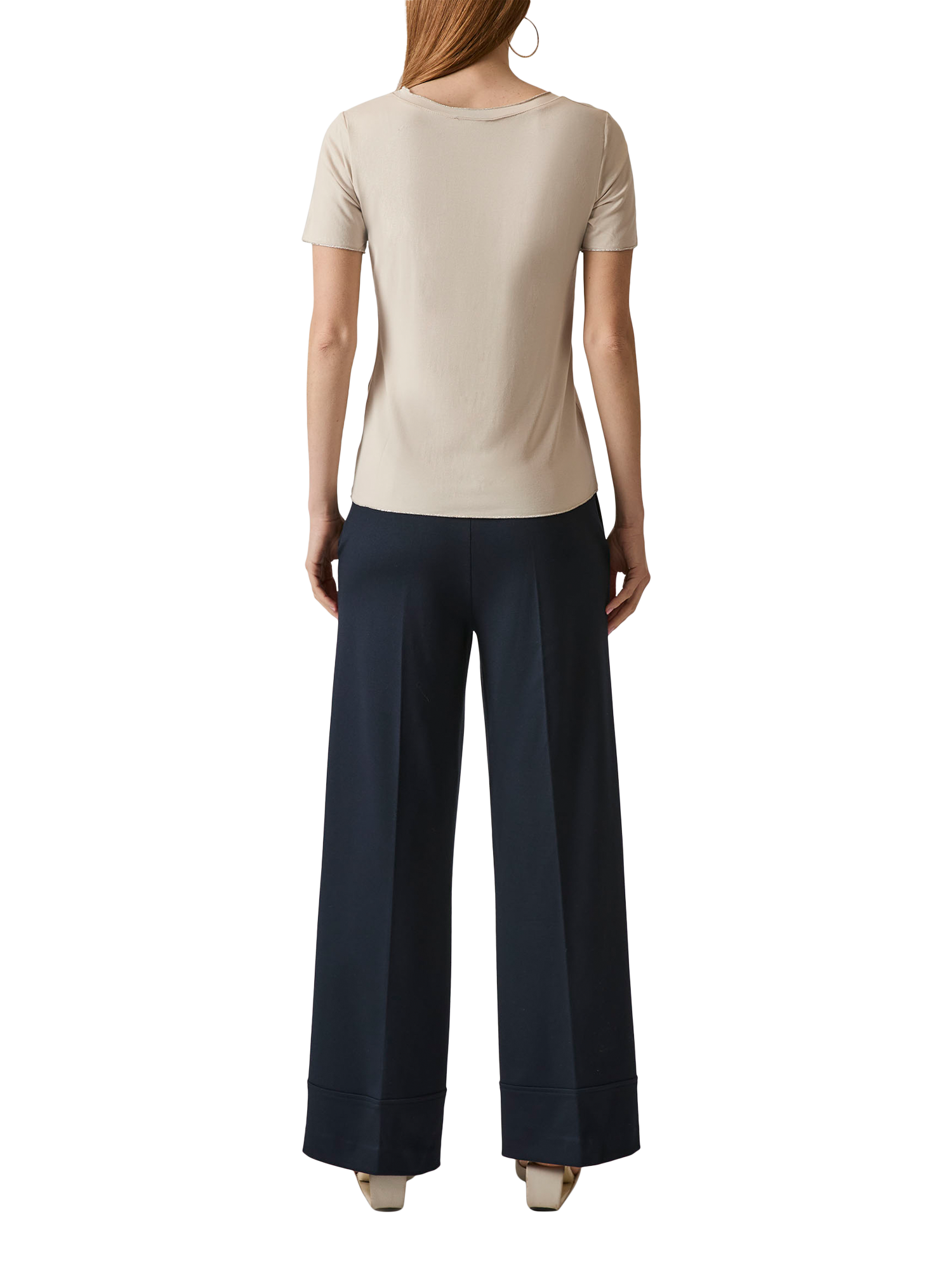 Product image 2 of 4, which shows James Lakeland High Waist Tailored Trousers, Navy, 8