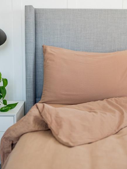 Floks Luxury Organic Cotton & Hemp Bedding, Plaster
