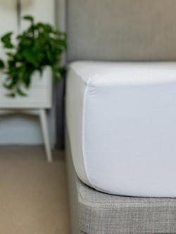 Floks Luxury Organic Cotton Fitted Sheet, Pure White